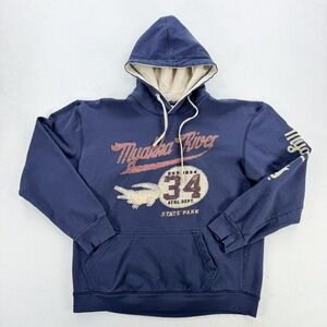 The Duck Company Hoodie Mens Large Blue Myakka River State Park 34 Pullover